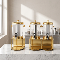 Luxe grensoverschrijdende vergulde koelkast voor sap, dranken, buffet, thee, fruitthee.