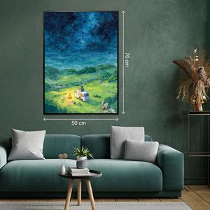 Puzzle de 1000 pièces, style peinture à l'huile, prairie, étoiles, carton gris, stimulant le cerveau, pour adultes et adolescents - Product Image 1