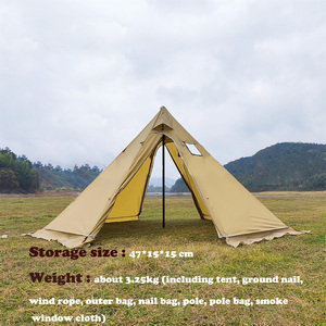 <span class=keywords><strong>Tente</strong></span> <span class=keywords><strong>tipi</strong></span> pour 4 à 6 personnes avec poêle, imperméable, coupe-vent, <span class=keywords><strong>tente</strong></span> pyramide teepee, <span class=keywords><strong>tente</strong></span> de camping en plein air pour la famille - Product Image 5