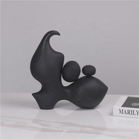 Article de décoration de chambre noir de bureau au design créatif et simple Décoration de maison en résine de luxe