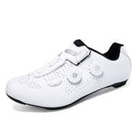 Chaussures de vélo de route unisexes, à double boucle rotative, compatibles avec les clips, semelle rigide, amortissantes, respirantes, en mesh.