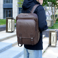 Sac à dos pour ordinateur portable unisexe de grande capacité en cuir PU avec logo personnalisé, nouveau style coréen, mode, imperméable, pour étudiants et collégiens