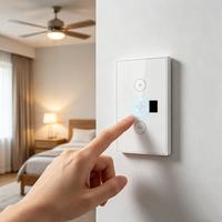 Interrupteur de commande de ventilateur Hooanke, norme américaine, non conforme à la norme de l'Union africaine / Interrupteur mural tactile intelligent WiFi.