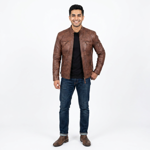 Hot Selling <b>Men</b> Clothing <b>Leather</b> <b>Jacket</b> New Fashion <b>Men</b> <b>Leather</b> <b>Jacket</b> Windproof <b>Leather</b> <b>jacket</b> for <b>men</b> - Product Image 1