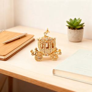 พวงกุญแจรถม้าฟักทองน่ารักสไตล์การ์ตูนอะนิเมะประดับคริสตัลหรูหราแบบสั่งทำพิเศษสำหรับโปรโมชั่นร้านบูติก - Product Image 3