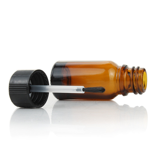 Cổ 10ml 1/3oz hổ phách màu nâu gel sơn móng tay dầu container thủy tinh rỗng keo chai sơn cảm ứng lên chai với màu đen nắp bàn chải - Product Image 1
