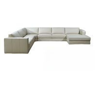 Ensemble de canapés de salon de style européen moderne de haute qualité avec port de charge USB, en cuir/tissu performant personnalisable blanc