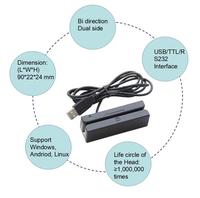 Lecteur de bande magnétique de carte à puce le plus petit de haute qualité 3 pistes Interface USB/TTL/RS232 Compatible Windows/Android/Linux POS
