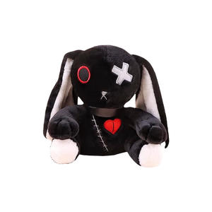Peluche Lapin Démon Rouge et Noir avec Visage Maléfique, Poupée en Peluche Effrayante pour les Boutiques de Souvenirs des Parcs à Thème - Product Image 3