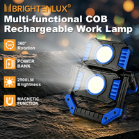 Tragbare Wiederaufladbare COB-Arbeitsleuchte 2500LM Dual COB 360° °   Drehbare Magnetische Stativhalterung IP44 Werkstatt- und Garagenleuchte