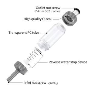 Nouveau compteur de bulles de régulateur de Co2 d'aquarium Double extrémité avec clapet anti-retour être utilisé pour la trachée de CO2 6X4mm - Product Image 4