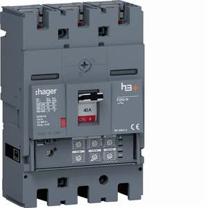 HNT040JR Personalizzabile con interruttore automatico scatolato Hagers H3+ P250 LSI 3P 40kA 40A - Product Image 1