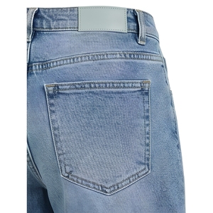 Vaqueros de mezclilla de cintura alta, corte recto y ajustado, hasta el tobillo, para mujer, estilo casual, de algodón lavado a la piedra, estilo urbano, lindos, estilo primavera - Product Image 4