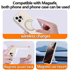 360 °   Penyangga Cincin Magnetik Putar Lipat 2 in 1 Kompatibel dengan Dudukan Aluminium Alloy Portabel untuk Casing iPhone - Product Image 4
