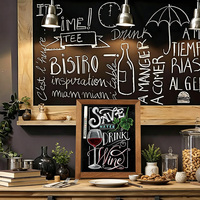 Tableau noir autoportant en bois, petit format, pour menus et décoration intérieure