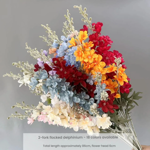Tige de Delphinium en peluche extra-longue de 86 cm avec des têtes de <span class=keywords><strong>fleurs</strong></span> denses pour des arrangements naturels de qualité supérieure, fleur artificielle en soie - Product Image 2