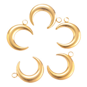 A2846 caliente 18K chapado en oro de acero inoxidable encanto COLLAR COLGANTE luna creciente colgante para la fabricación de joyas - Product Image 1