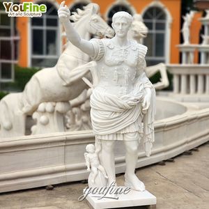 Estatua de Mármol Antigua de Augusto César a Tamaño Real, Escultura Masculina para Jardín Exterior - Product Image 2