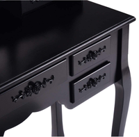 Meubles de chambre à coucher maquillage vanité avec 7 tiroirs ensemble de table de vanité avec miroir à trois volets filles femmes Table noir Carton bois dressing