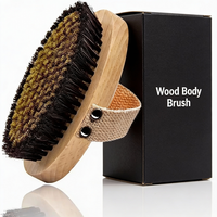 Brosses de bain, éponges et exfoliants pour la douche en bois de qualité supérieure avec logo personnalisé, poils de sanglier et cuivre, pour le corps sec