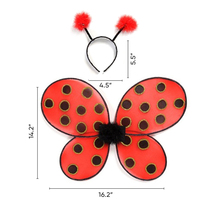 Ailes de coccinelle rouge et bandeau d'antennes, accessoires de costume de coccinelle pour enfants