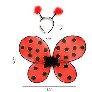 Ali di Coccinella Rossa e Fascia con Antenne, Accessori per Costume da Coccinella per Bambini - Product Image 2