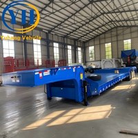 Harga Trailer Lowdeck 80 Ton dengan Tangga Pegas Mekanis untuk Dijual |   Pabrik Semi Trailer Lowbed 3 As dan 4 As Baru dari Cina