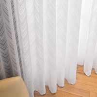 Cortina de encaje francés XinLan, con borde festoneado y bolsillo para barra, voile blanco, cortina vintage con filtro de luz para sala de estar