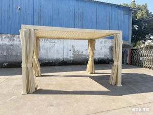 Pergola bioclimatique moderne <span class=keywords><strong>en</strong></span> aluminium sur mesure pour extérieur, tente gazebo jaune crème kaki <span class=keywords><strong>champagne</strong></span>, facile à assembler - Product Image 4