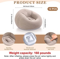 Camping Blow up Bed Lounger Fauteuil | Chaise gonflable en tissu extérieur et canapé pour la randonnée