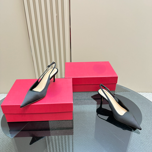 Zapatos de Tacón Alto Puntiagudos y Sensuales para Boda, Sandalias de Tacón Alto Delgadas de Satén Suave para Exteriores, Primavera/Verano/Otoño - Product Image 4