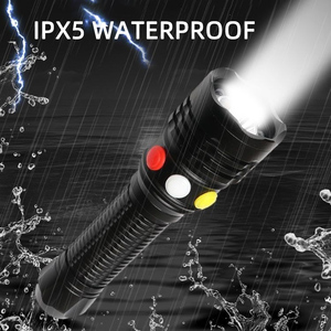 Đèn Pin Hợp Kim Nhôm <span class=keywords><strong>LED</strong></span> Tín Hiệu Đường Sắt Màu Vàng Đỏ Trắng Sạc Được Từ Tính Ba Màu Siêu Sáng Chống Nước - Product Image 6