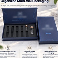 Boîte d'emballage personnalisée de luxe pour peptides, boîte cadeau rigide magnétique en carton avec insert en EVA, étiquette privée, vente en gros