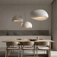 Lustre Japonais Wabi-Sabi Moderne Minimaliste pour Salle à Manger, Salon, Chambre, Bar, Gîte de Charme par Designer, Lampe Suspendue Décorative E27
