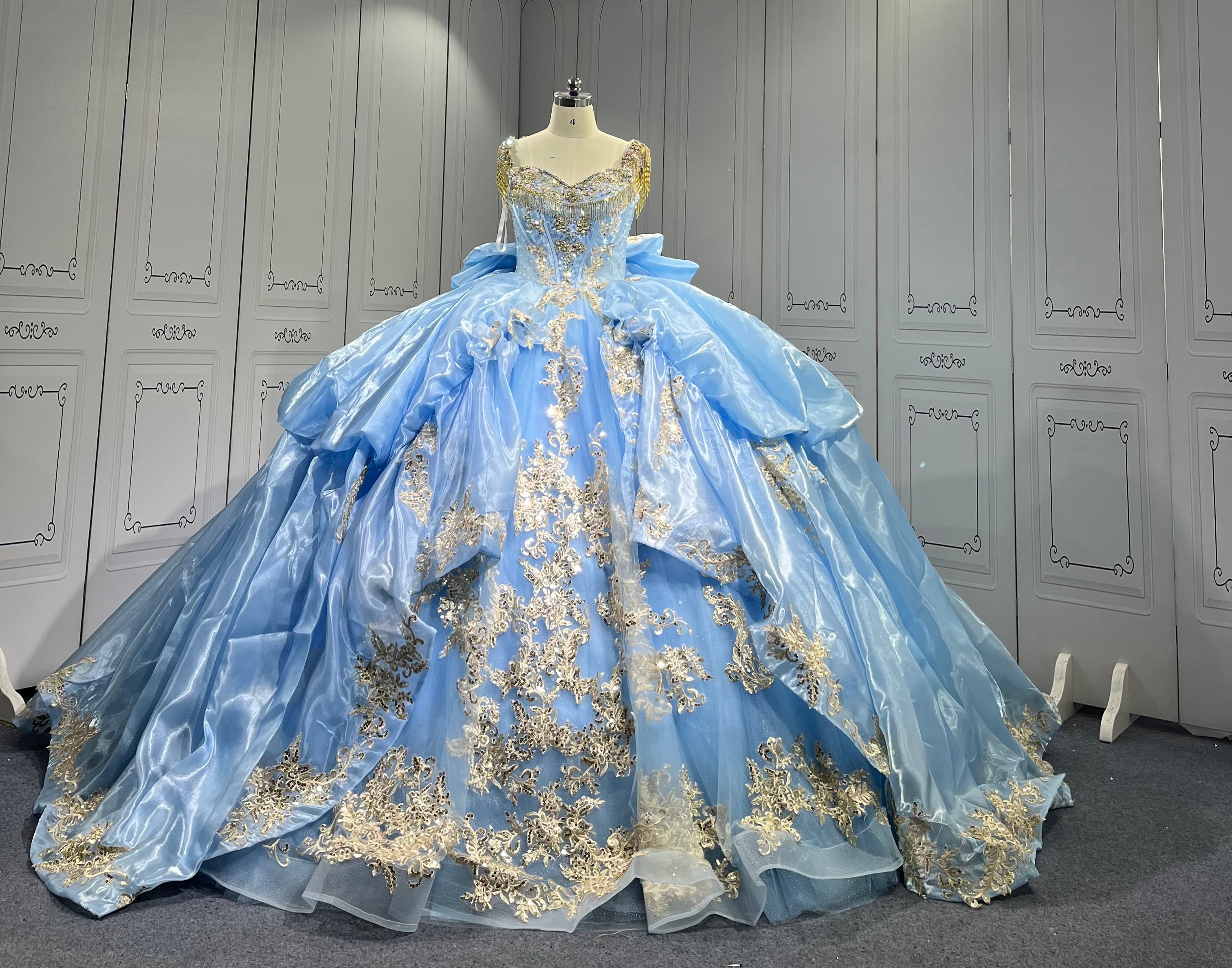 Deals Sky Blue Silk Dress Islamic Fashion Style | Alibaba.com