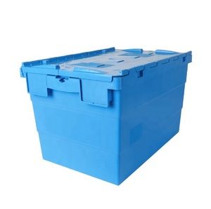 56L <span class=keywords><strong>OEM</strong></span> cho thuê di chuyển hộp nhựa với nắp nhựa bin Tote Crate - Product Image 5