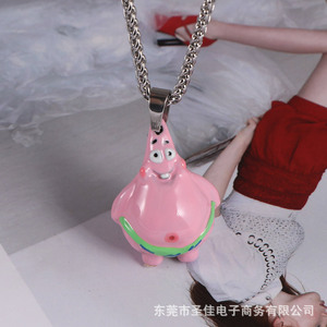 น่ารักการ์ตูนแพทริคสตาร์สร้อยคอจี้สแตนเลสสำหรับผู้ชายผู้หญิงของขวัญ SP1082 - Product Image 4