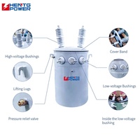HENTG Power Monophasé 25kVA 15kVA Transformateur immergé dans l'huile Transformateur d'électricité à pas monté sur poteau Tension de sortie 220V