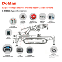Télécommande industrielle sans fil à 4 joysticks avec écran LCD, personnalisable pour grue araignée hydraulique et nacelle élévatrice
