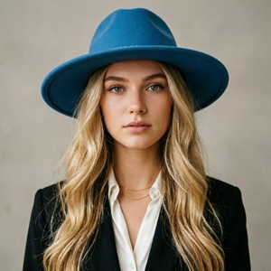 Sombrero Fedora de Fieltro de Ala Ancha Estilo Panamá Clásico con Borlas Trenzadas Personalizadas al por Mayor para Hombres y Mujeres, Ideal para Playa y Actividades al Aire Libre - Product Image 3