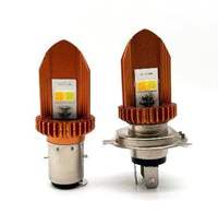 2 Face Avec Bobine Mini Système d'Éclairage H4 BA20D Baja Blanc Jaune Couleur High Beam Mini Led Ampoule de Phare pour Moto