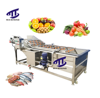 Industriële Bubble Wasmachine Voor Fruit/Groenten/Zeevruchten-Apple Mango Kreeft Vis Reiniging Lucht Drogen Verwerkingslijn