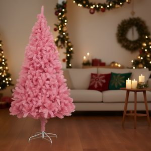 Árbol de Navidad Artificial Rosa de 6 pies con Soportes, Decoración Interior, Base para Colocar, Material de PVC - Product Image 2