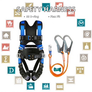 ANSI認定ポリエステル全身ハーネス安全ラヤードベルト建設用タワークライミング落下保護高さで作業 - Product Image 2