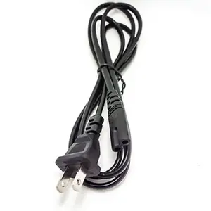 OEM ODM Compliant American Polarized Cable 2 Pin AC Power Extension Cord Plug PVC Black Home Appliance NEMA 110V/220V