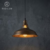 Luminaire suspendu industriel Radilum en métal bronze, hauteur réglable, LED 3000K, idéal pour café, bar, restaurant, cuisine, salle à manger