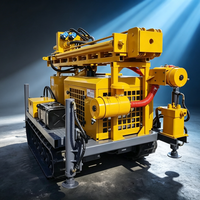 Machine de forage de puits d'eau 300m sur chenilles, diesel, hydraulique, rotative, à entraînement par le haut, portable, meilleur prix