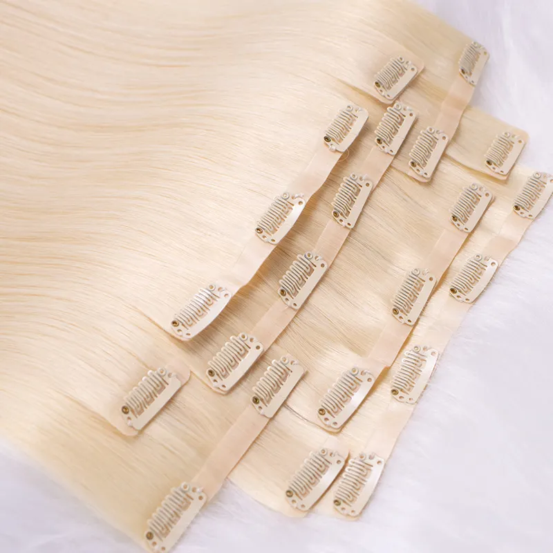 New Seamless Hair Extensions Clip-in 100Human Hair Clip On Seamless Invisible Clip In Hair Extensions