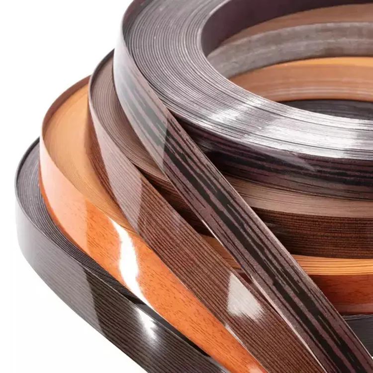 Hot sale High Quality Factory White Wood Grain Strip Tape Mdf Trim Plywood Pvc Edge Banding For Home Furniture Edge