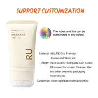 Tube de crème de massage liftant pour le cou de 120 ml avec bille roulante et bouchon à clapet, emballage cosmétique, logo personnalisé, portable, vente en gros, OEM